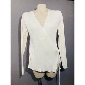 Native Youth Wrap Sweater Long Sleeve White Size 18 Ballet Core Cozy